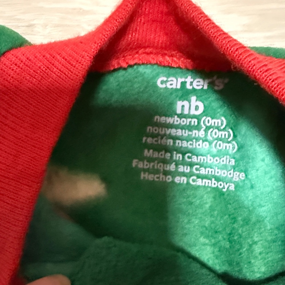 3/$10 Carter’s Newborn Fleece Christmas Onesie - Picture 2 of 5